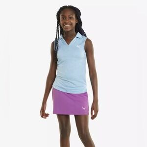 PUMA Girls Solid Pull On 13" Golf Skort Mauve Removable shorts NWT M and XL